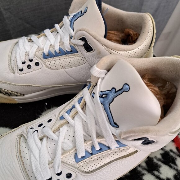 Nike Air Jordan 3 Retro UNC CT8532-104 Mens Sz 9.5 White Blue Og III - Picture 14 of 14